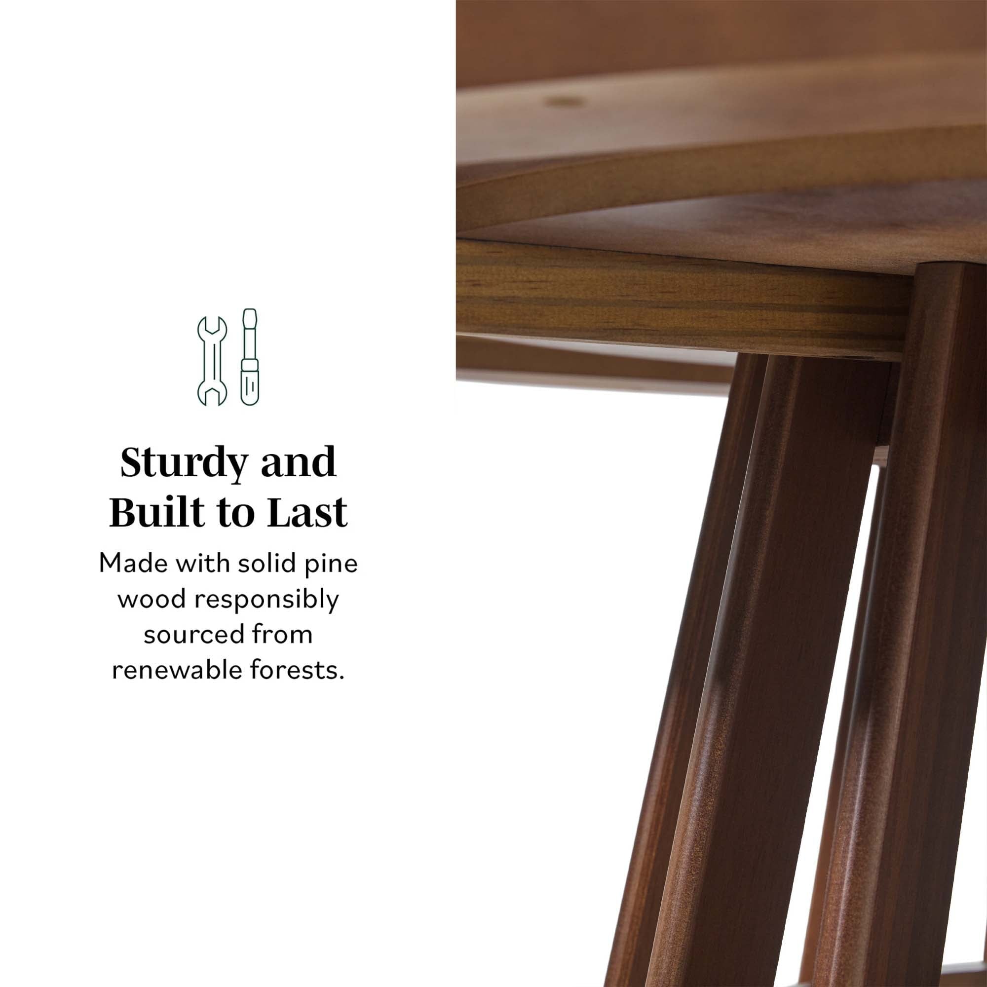 Mesa de comedor moderna redonda de madera maciza de 48 pulgadas