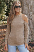 Open Shoulder Distressed Long Sleeve Top