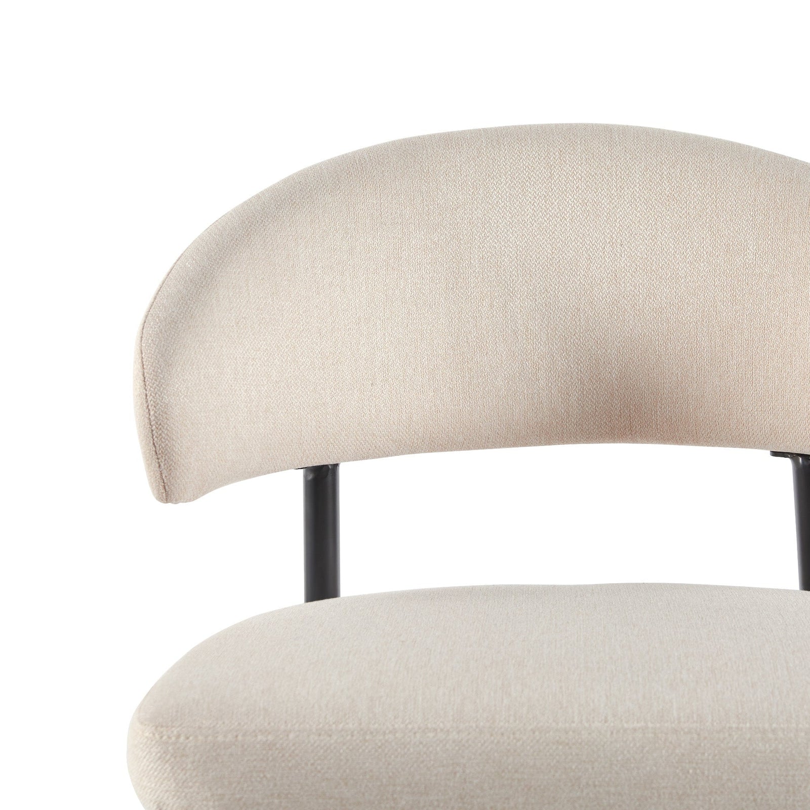 Silla de comedor curvada tapizada moderna Alexis, juego de 2