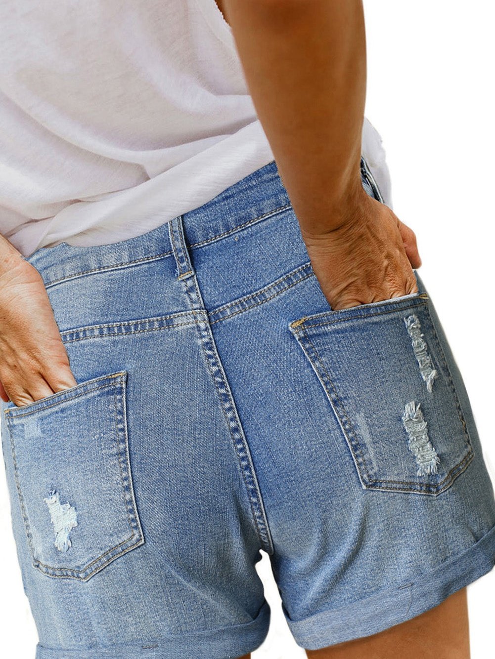 Patriotic Distressed Denim Shorts