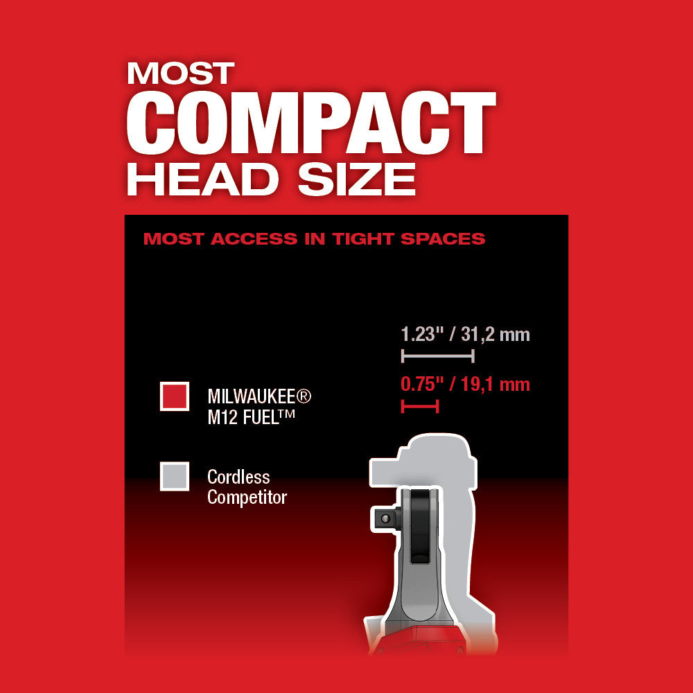 Trinquete de alta velocidad Milwaukee 2567-20 M12 FUEL™ de 3/8" (solo herramienta)