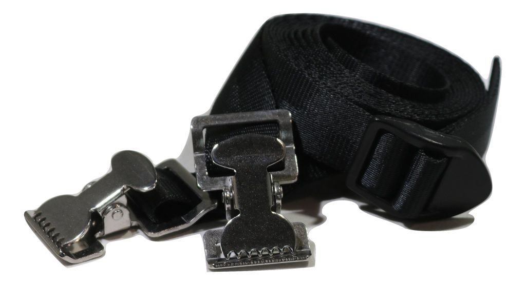 Correa de amarre ajustable de acero inoxidable con pinza de cocodrilo de 2,54 cm x 2,44 m | AC108SS
