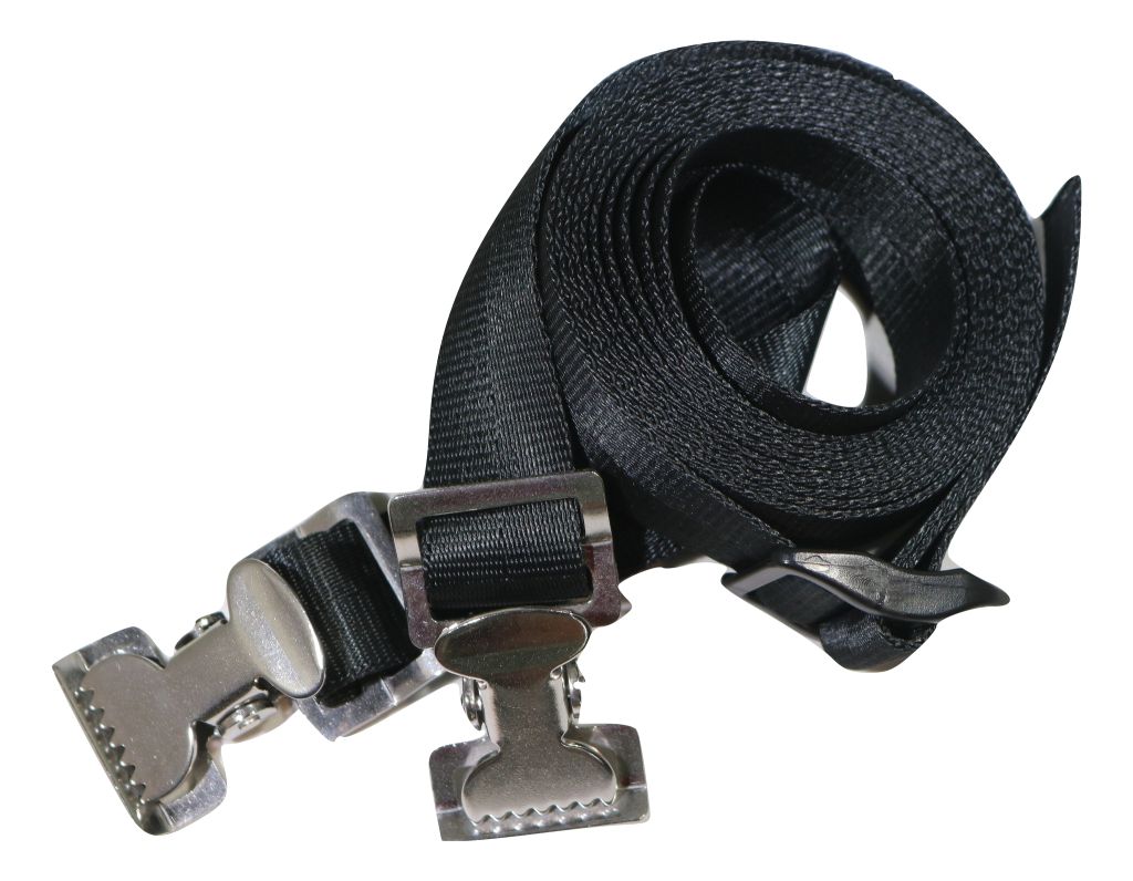 Correa de amarre ajustable de acero inoxidable con pinza de cocodrilo de 2,54 cm x 2,44 m | AC108SS