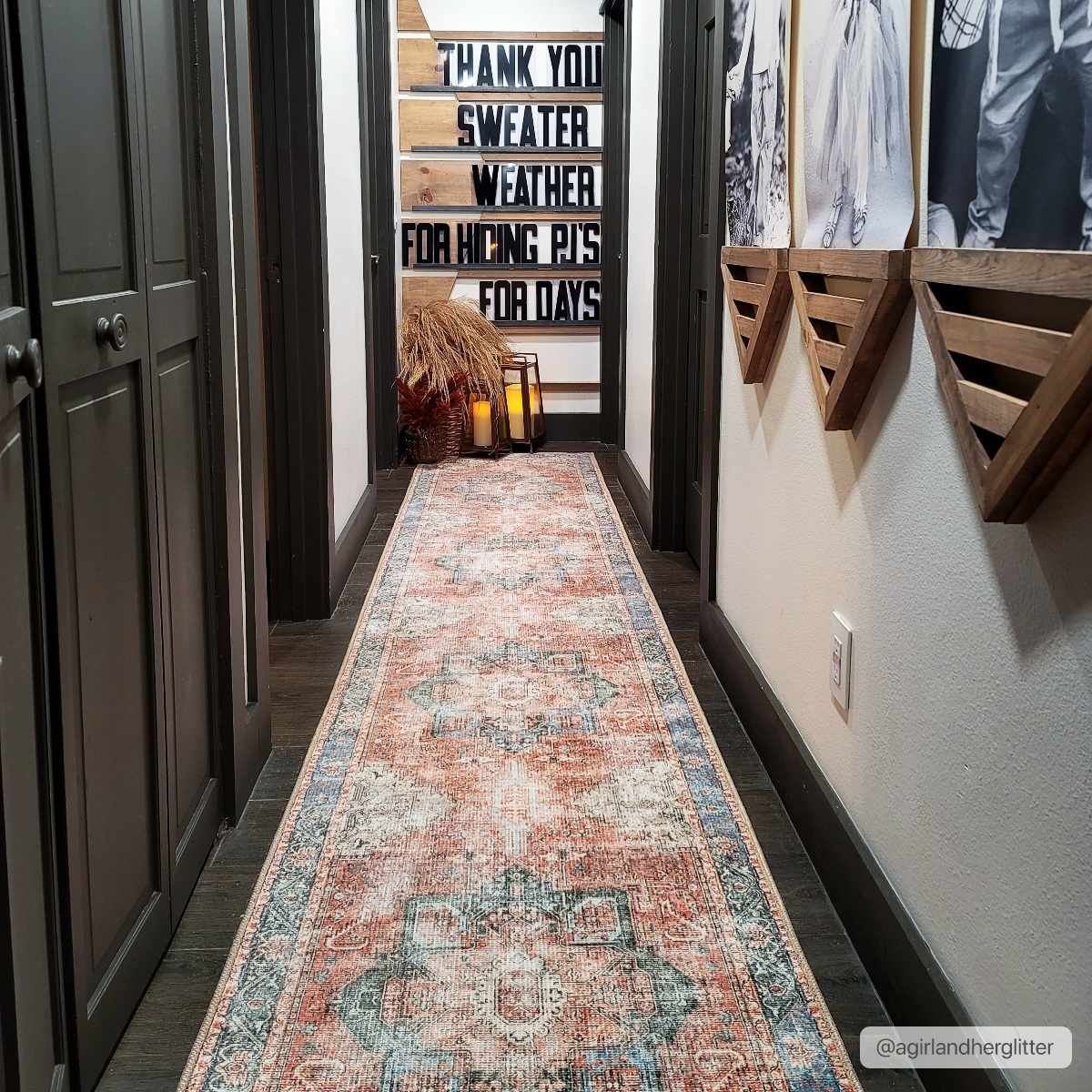 Alfombra lavable desgastada Rosman