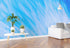 Blue Feather Angel Wings Chalk Art Mural. #6224