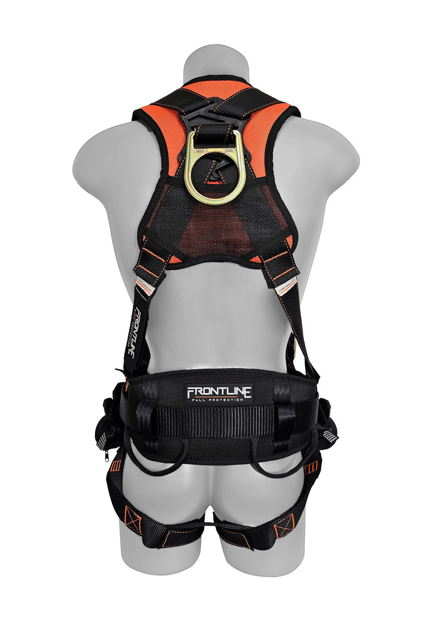 Arnés de cuerpo completo Frontline 100CTB Combat Construction con hebillas de lengüeta para piernas y correas para traumatismos, talla M/L