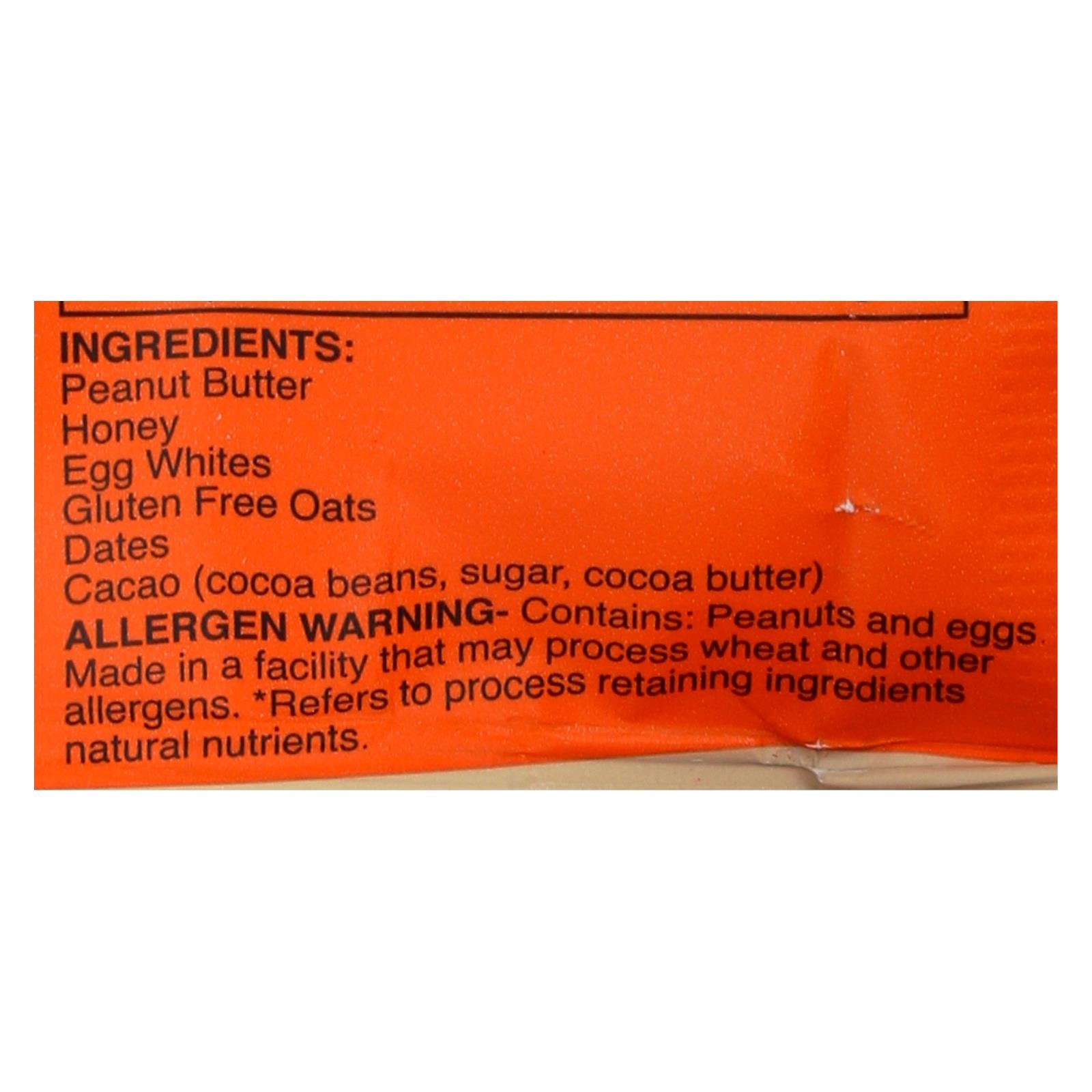Kize Concepts - Barra energética de mantequilla de cacahuete cruda con chispas de chocolate (paquete de 10, 45 g)