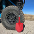 Pala corta Krazy Beaver para ATV/UTV (cabeza roja texturizada/mango negro) 