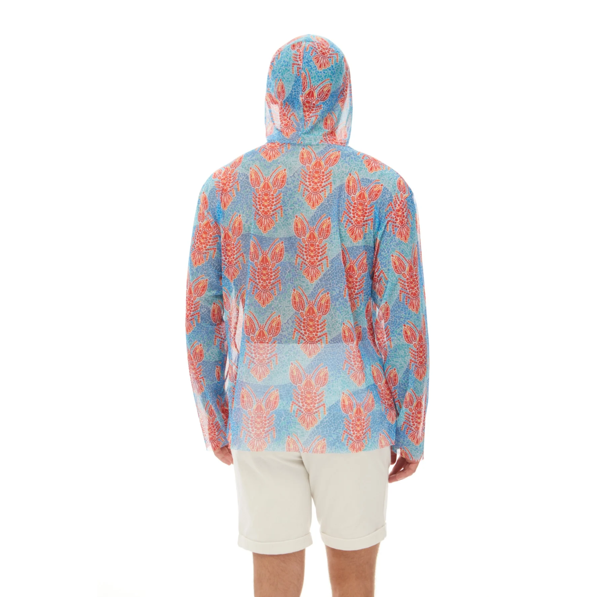 Men's Smart T-shirt with Hood SPF15 protection Lobster