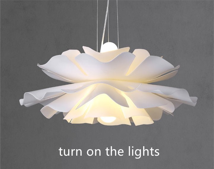 Lámpara colgante de techo LED moderna con forma de flor para sala de estar