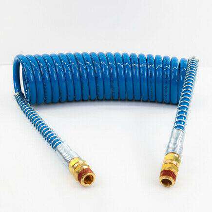 Manguera de aire en espiral azul de 4,5 m con cables de 30 cm | 11015B