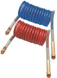 Manguera de aire en espiral roja de 4,5 m con cables de 30 cm | 11015R