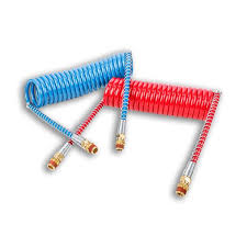 Manguera de aire en espiral roja de 4,5 m con cables de 30 cm | 11015R