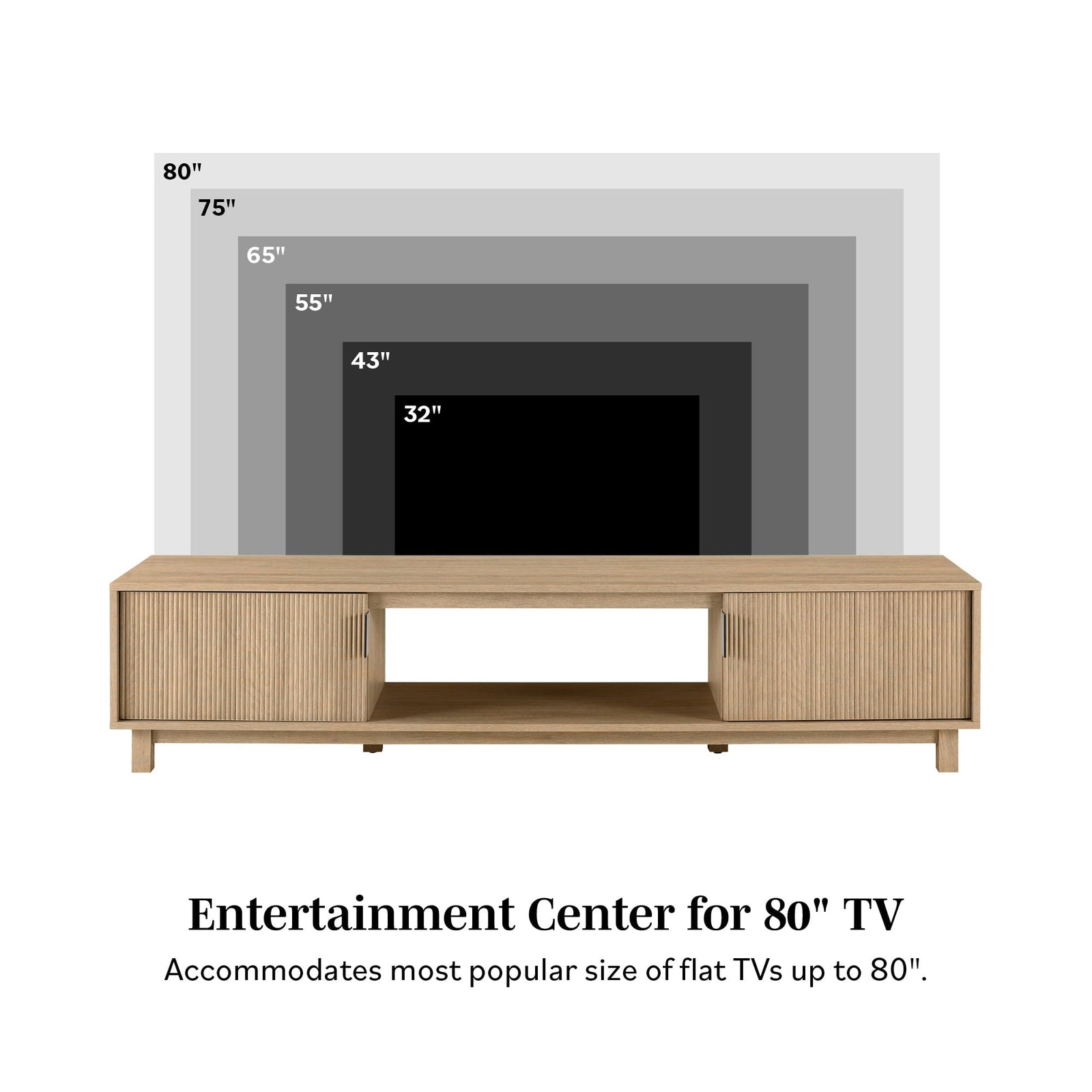 Mueble de TV escandinavo con estructura de láminas Reema Arundo