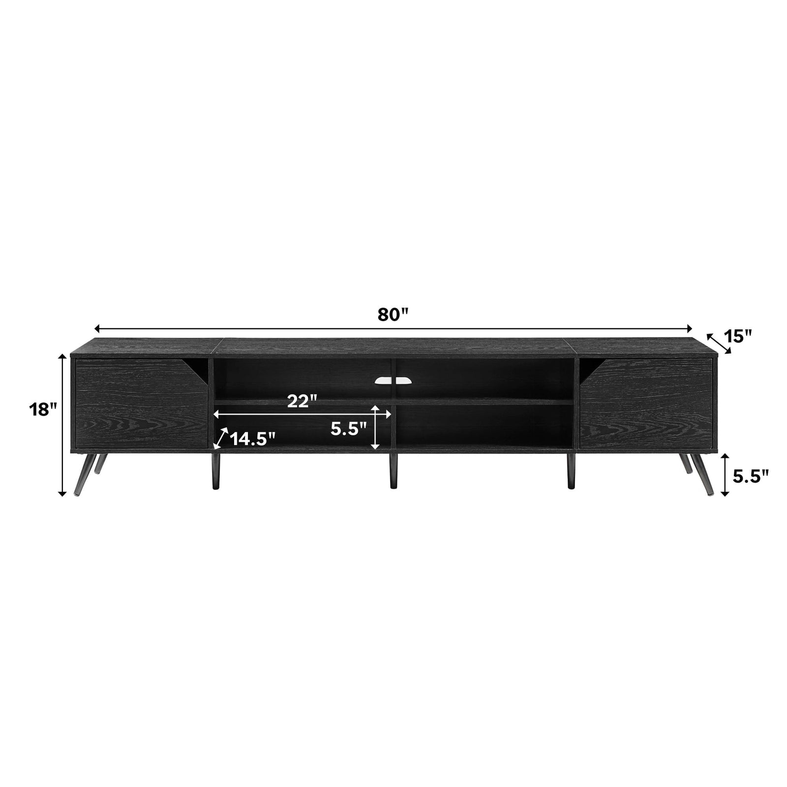 Colección de muebles de TV angulares de estilo moderno de mediados de siglo de Noah