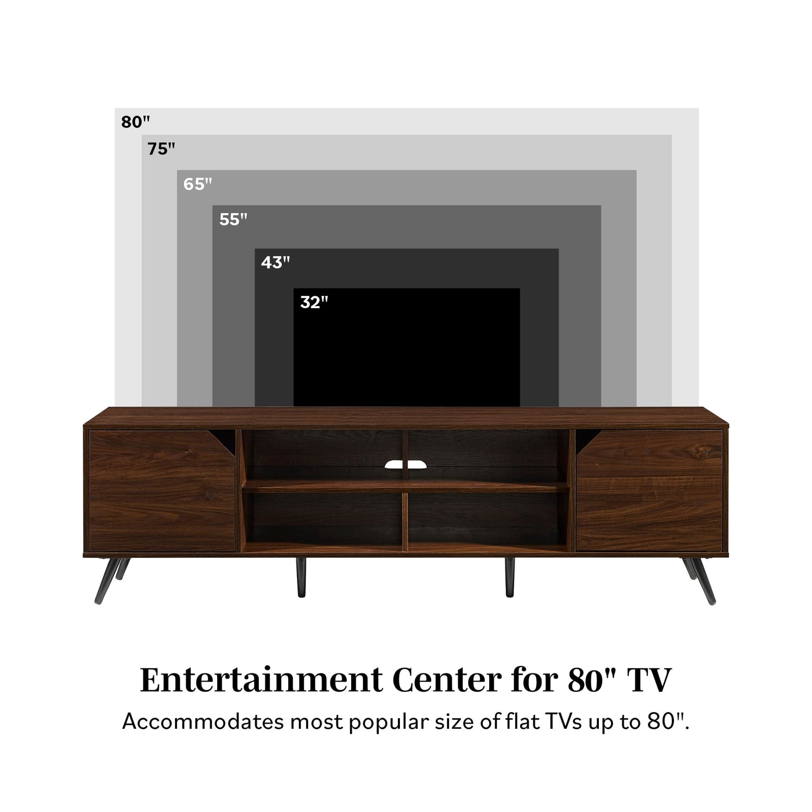 Colección de muebles de TV angulares de estilo moderno de mediados de siglo de Noah