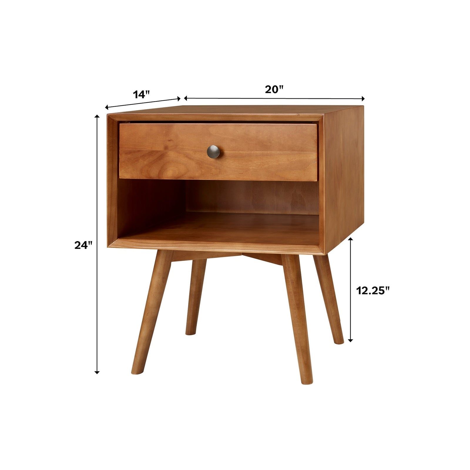 Colección de mesitas de noche de madera maciza de mediados de siglo (1 o 2 cajones)