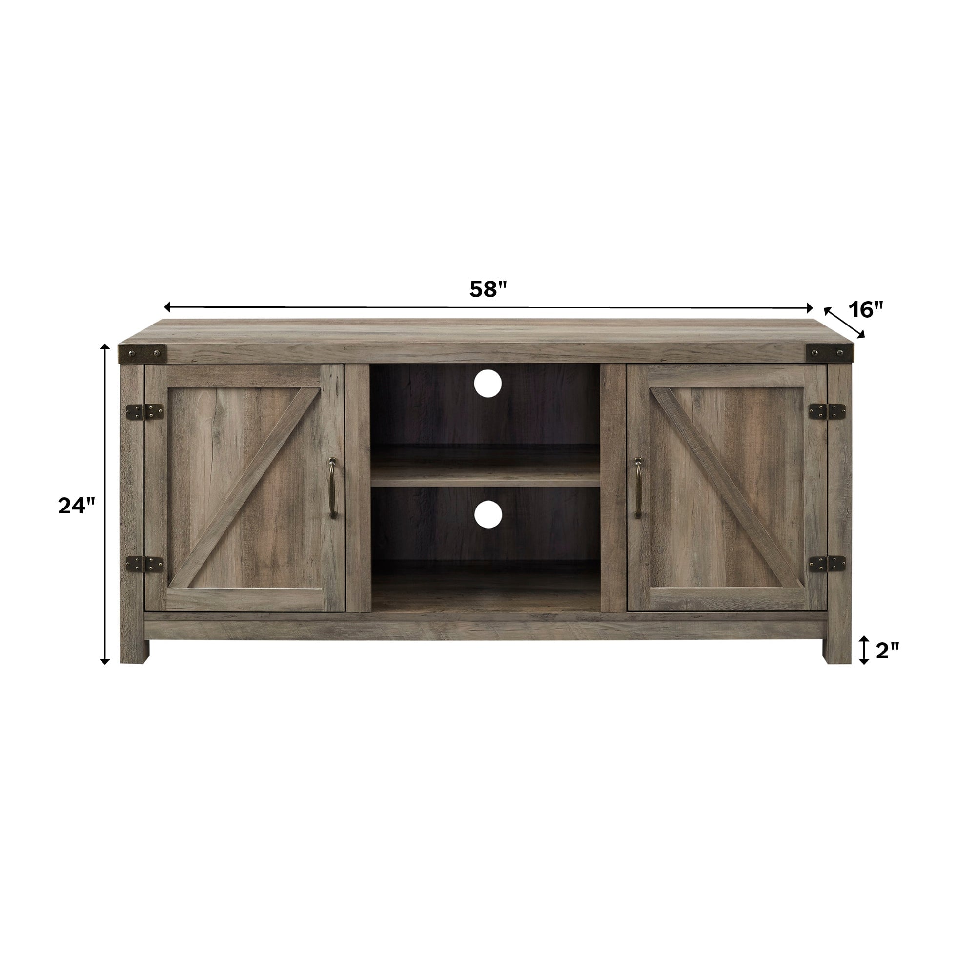 Mueble de TV con puerta de granero