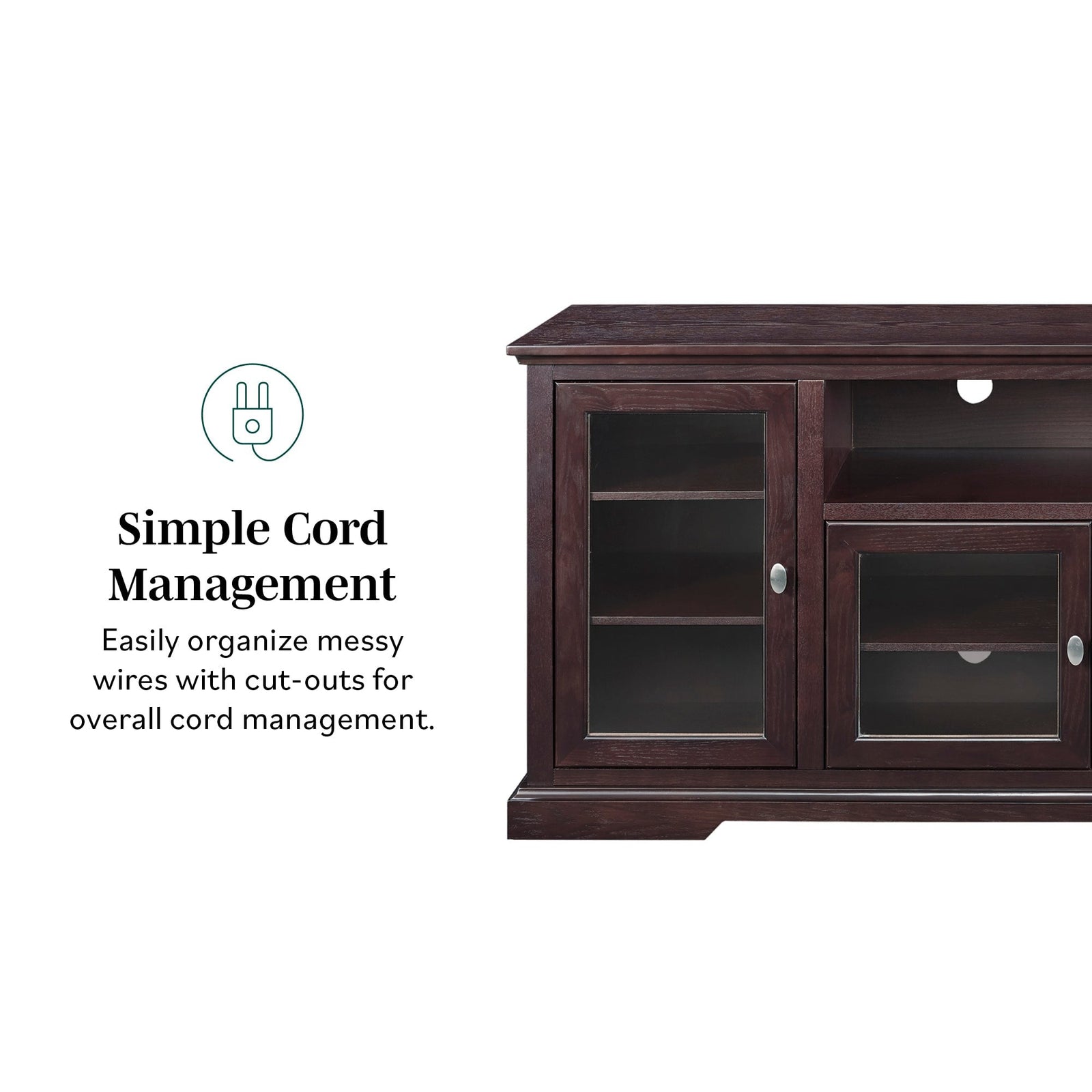 Mueble de TV de madera estilo Highboy de 70