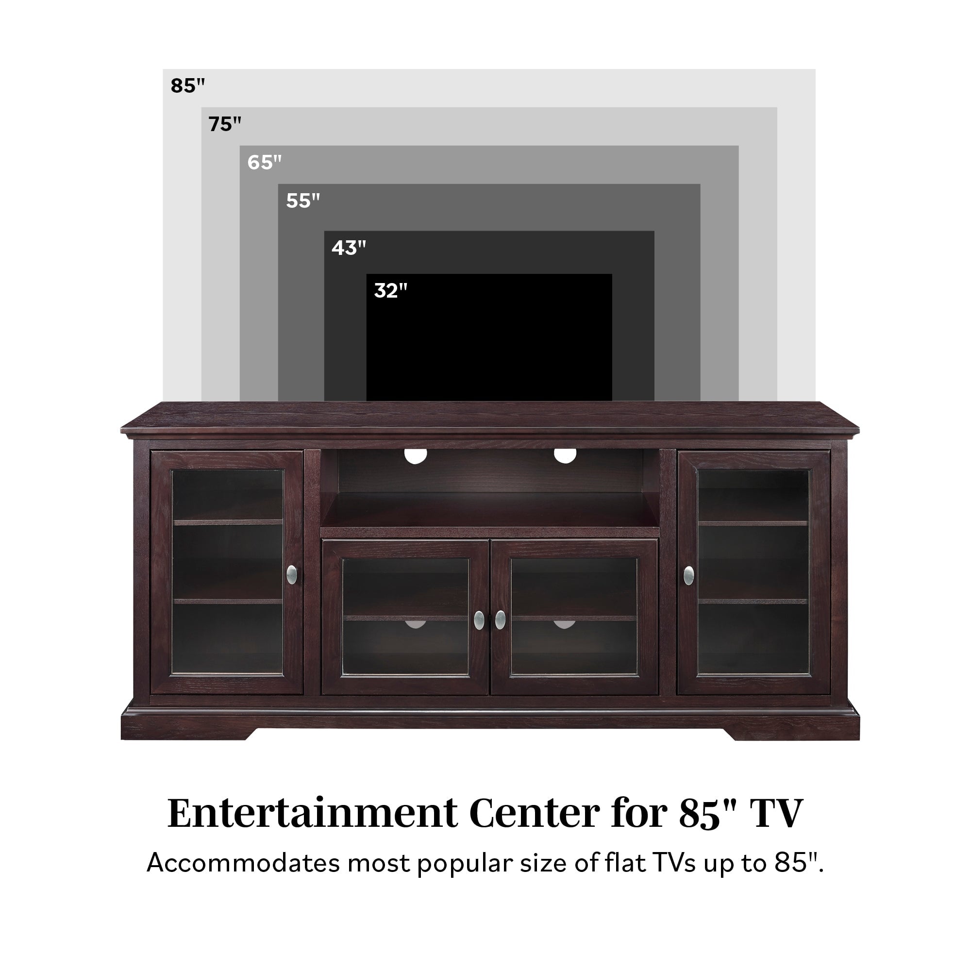 Mueble de TV de madera estilo Highboy de 70"