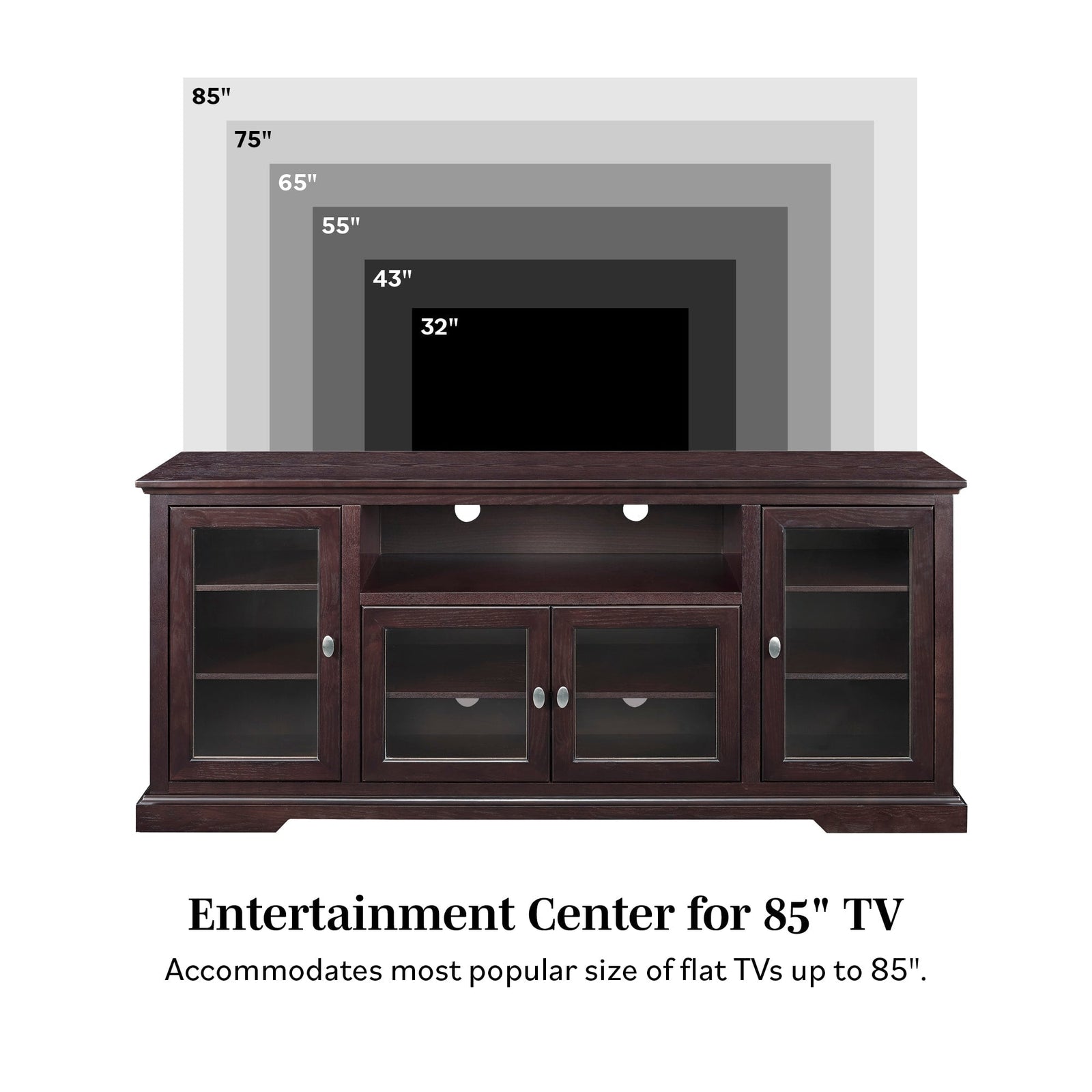 Mueble de TV de madera estilo Highboy de 70