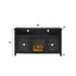 Mueble de TV de madera y vidrio con chimenea de estilo transicional de 58" Wasatch