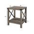 Mesa auxiliar de metal en forma de X
