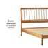 Cama de madera maciza con estructura de husillo de estilo moderno de mediados de siglo