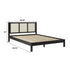 Cama Yasmina con plataforma de madera maciza y paneles de ratán (tamaño Queen o King)