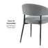 Silla de comedor curvada tapizada moderna Alexis, juego de 2