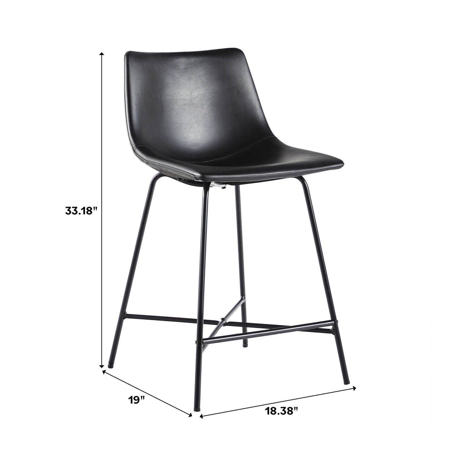 Colección de asientos industriales de piel sintética Xuma Urban (silla de comedor o taburete de bar), juego de 2
