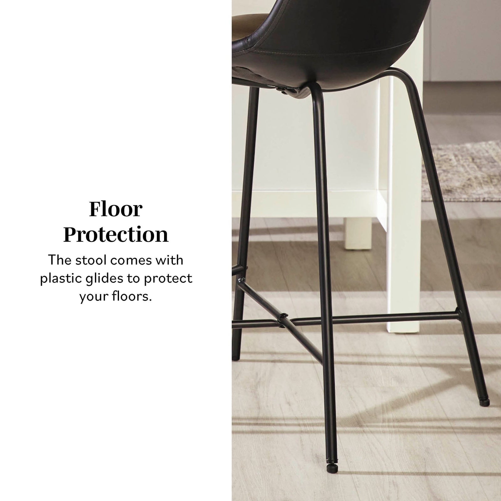 Colección de asientos industriales de piel sintética Xuma Urban (silla de comedor o taburete de bar), juego de 2