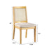 Silla de comedor de madera maciza Catalina con respaldo de ratán, juego de 2