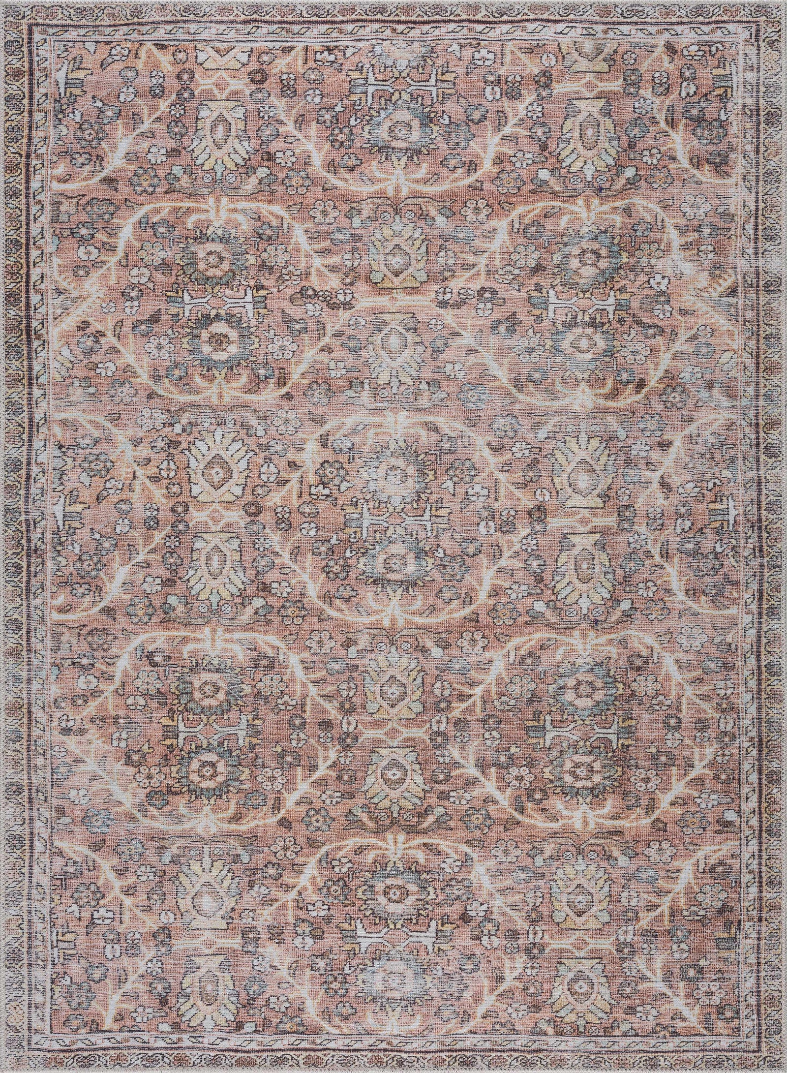 Alfombra Urpi de pelo plano lavable en color rojo - Liquidación
