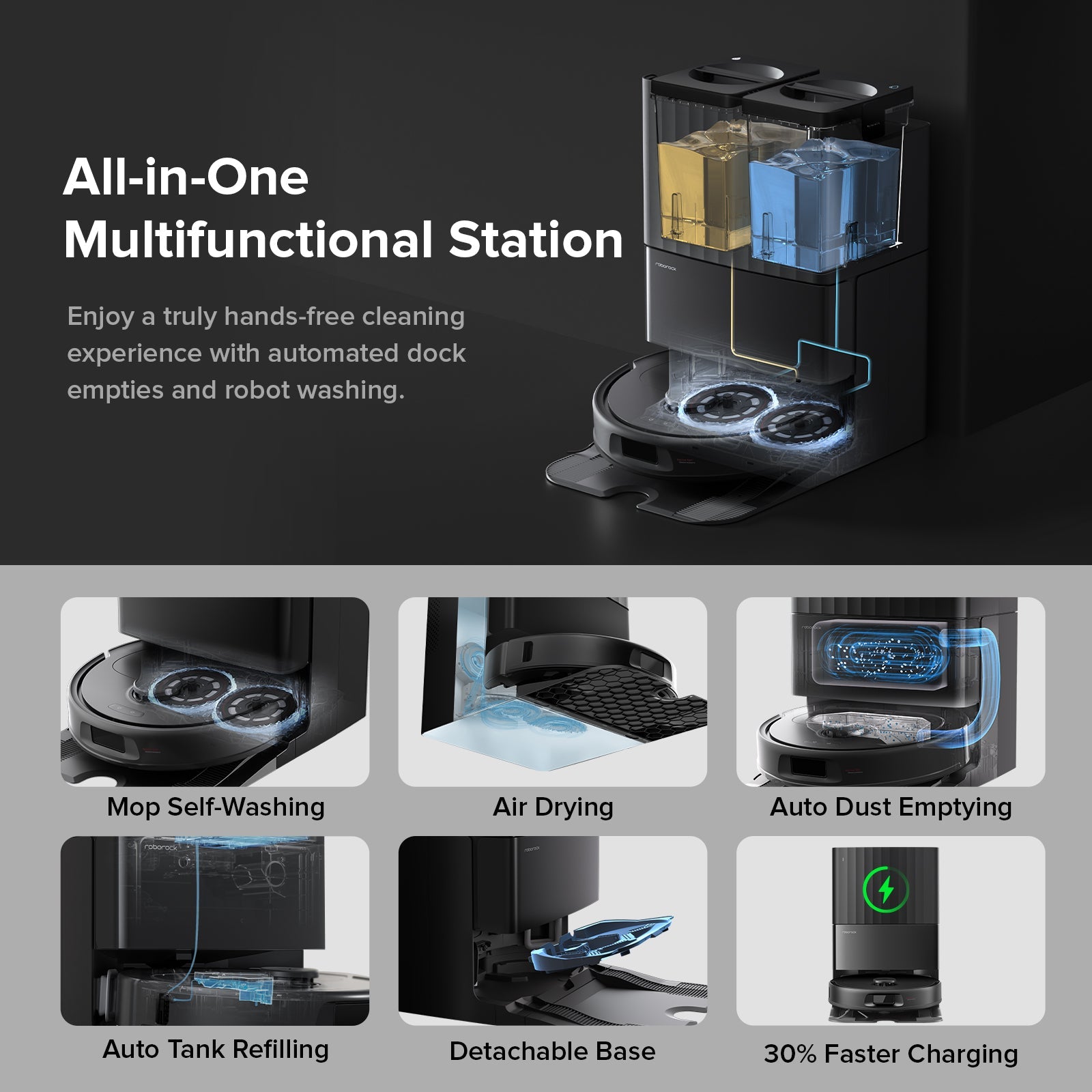 Roborock QV 35A Robot Vacuum with Multifunctional Dock