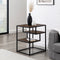 Mesa auxiliar contemporánea de madera y metal Maya de 16"