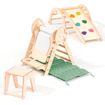 4 in 1 Montessori Climbing Set: Pikler Triangle, Arch, Slide Board, and Cushion for Toddlers (1–3 Years)