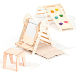 4 in 1 Montessori Climbing Set: Pikler Triangle, Arch, Slide Board, and Cushion for Toddlers (1–3 Years)