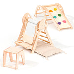 4 in 1 Montessori Climbing Set: Pikler Triangle, Arch, Slide Board, and Cushion for Toddlers (1–3 Years)
