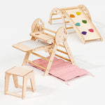 4 in 1 Montessori Climbing Set: Pikler Triangle, Arch, Slide Board, and Cushion for Toddlers (1–3 Years)