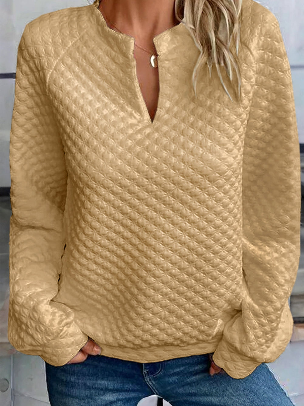 Cozy Quilted Knit Top