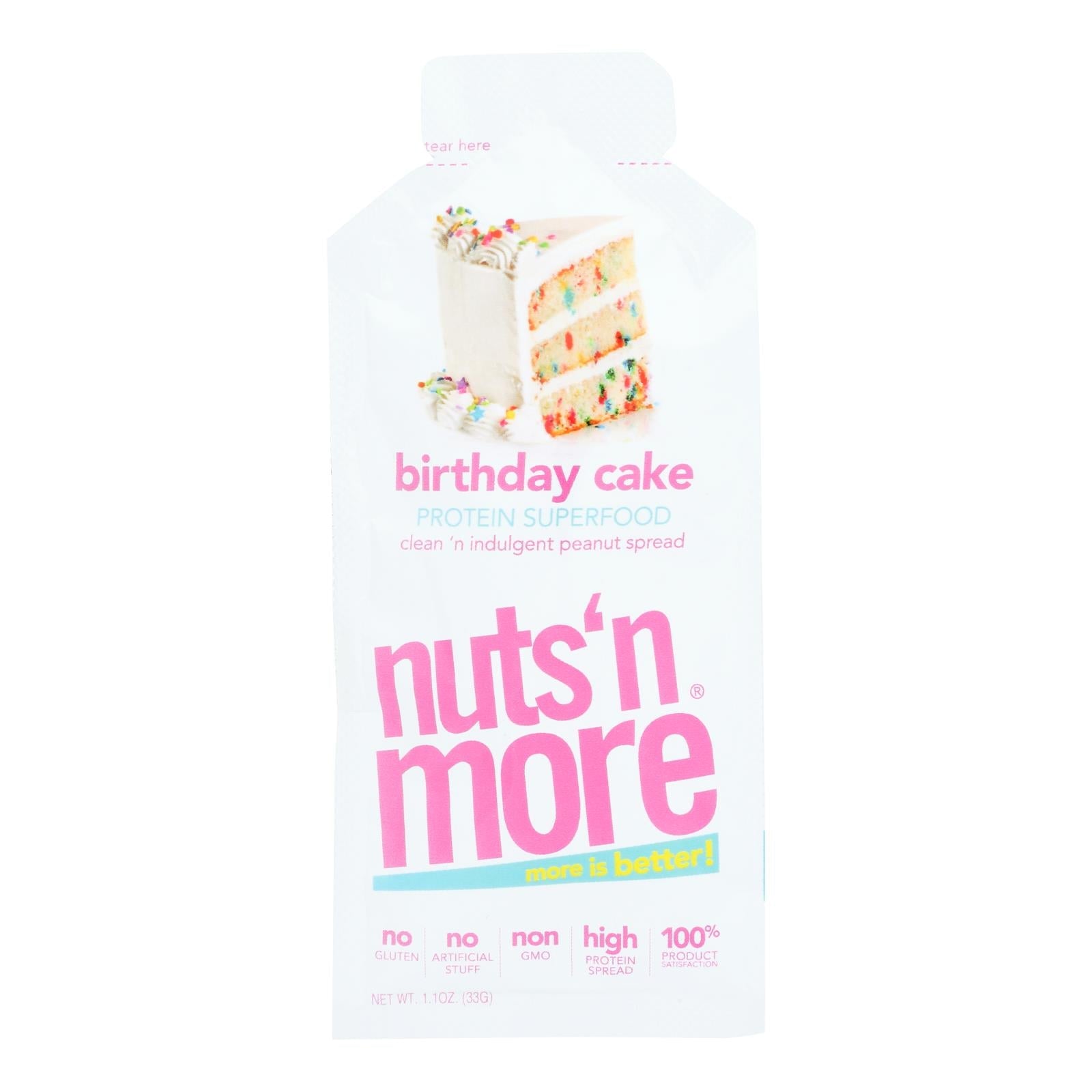 Nuts 'n More - Crema de mantequilla de cacahuete para tarta de cumpleaños individual - Caja de 10 - 1.1 oz
