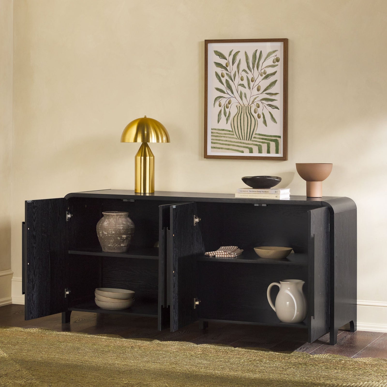 Aparador curvo moderno con mueble para TV Chantelle