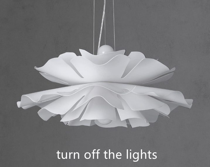 Lámpara colgante de techo LED moderna con forma de flor para sala de estar