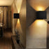 Lámpara de pared LED en forma de cubo de aluminio impermeable para exteriores en blanco y negro para jardín