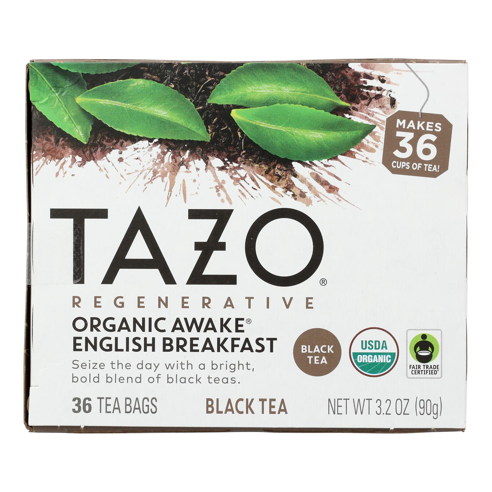 Té negro Tazo Awake English Breakfast - Caja de 4 bolsitas de té de 36 unidades 