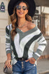 Long Sleeve V-Neck Top with Modern Design