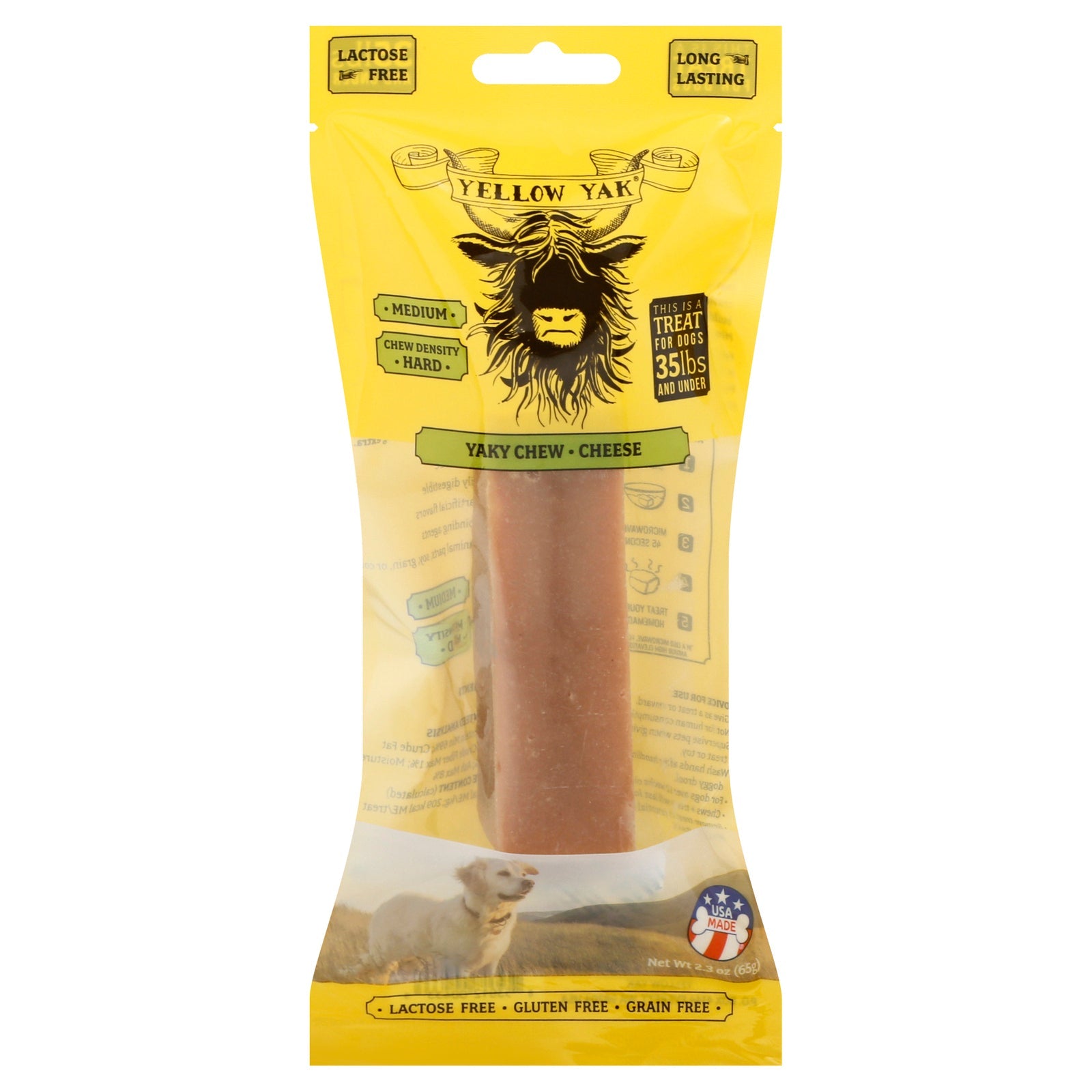 Golosinas para perros Yellow Yak, masticables Yaky Chew, tamaño mediano, caja de 6 unidades, 2.3 oz