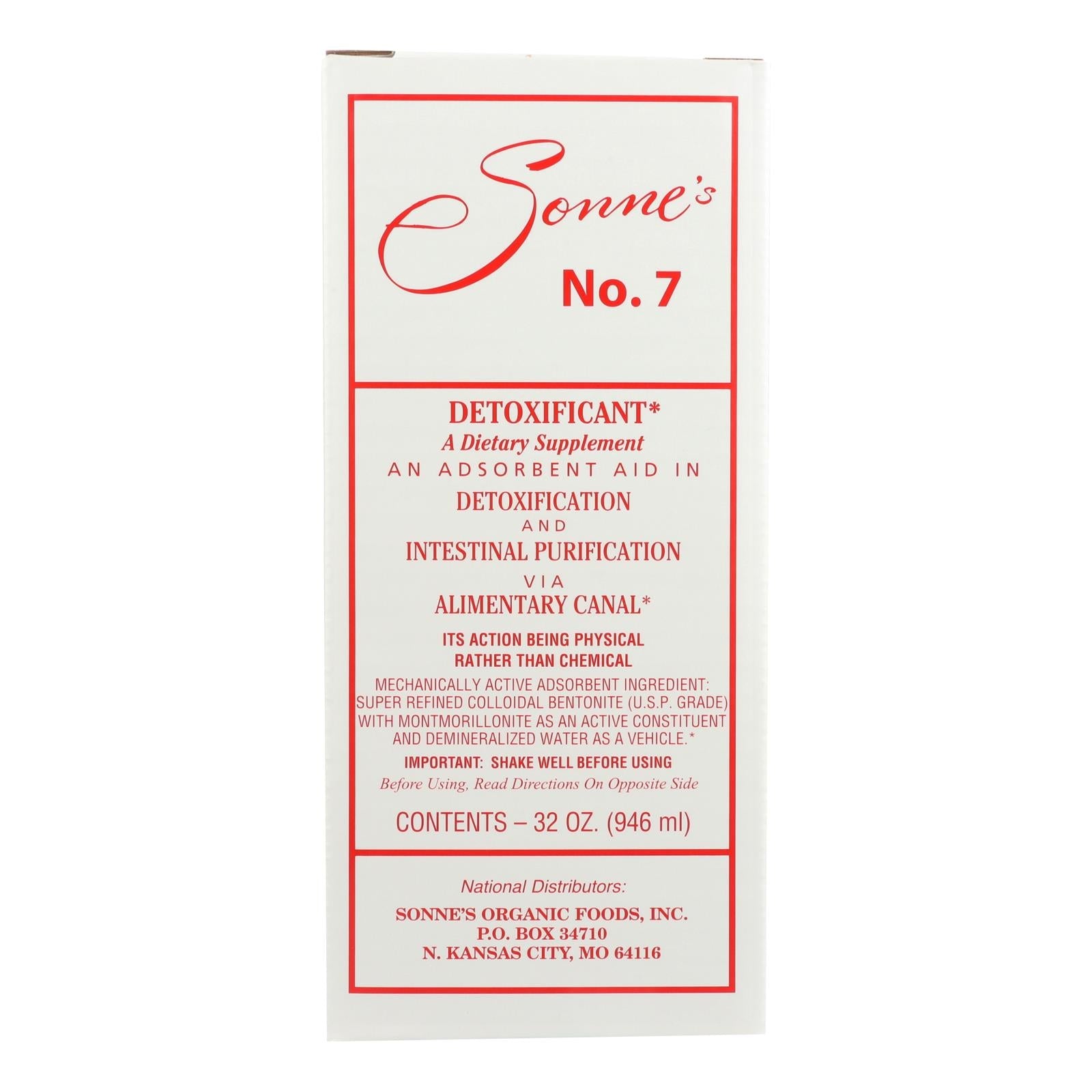 Desintoxicación de Sonne No. 7 - Potente suplemento herbal líquido - 32 onzas líquidas