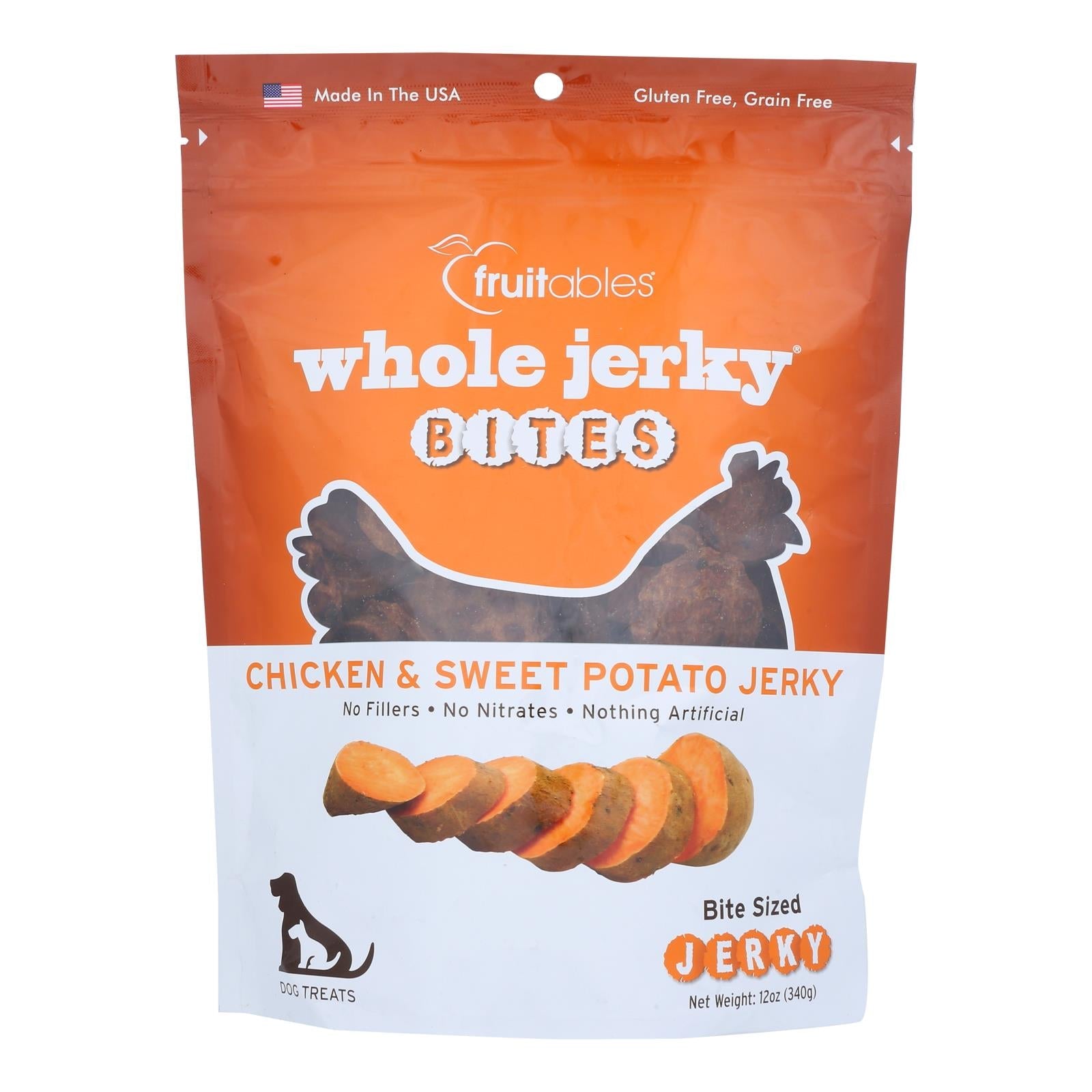 Golosinas Fruitables de pollo y papa seca para perros - Caja de 6 bolsas de 355 g